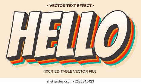 Editable text style effect - Hello text in grunge style theme