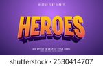 Editable text style effect - Heroes text style theme. for your project