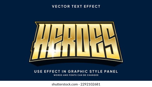 Editable text style effect - Heroes text style theme.