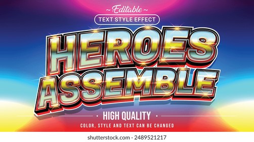 Editable text style effect - Heroes Assemble text style theme.