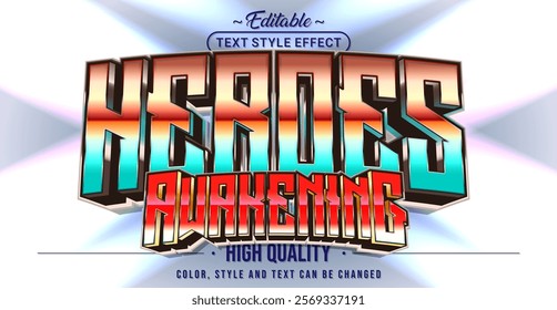 Editable text style effect - Heroes Awakening text style theme.