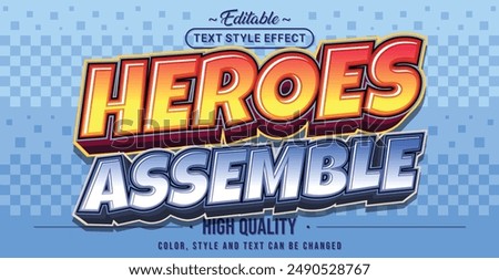 Editable text style effect - Heroes Assemble text style theme.