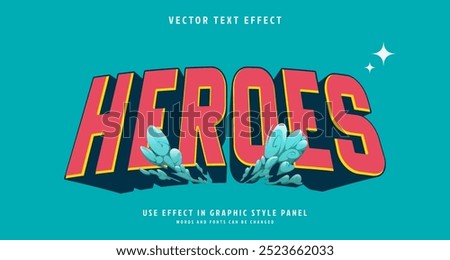 Editable text style effect - Heroes text style theme. for your project