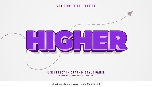 Editable text style effect - Higher text style theme.