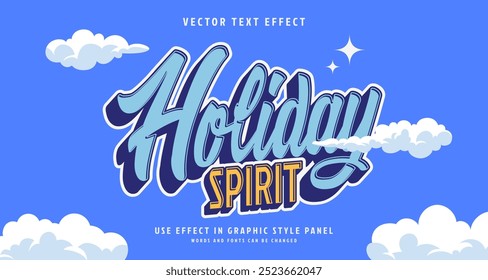 Editable text style effect - Holiday Spirit text style theme. for your project