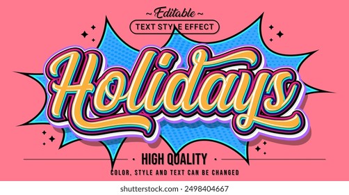 Editable text style effect - Holidays text style theme.