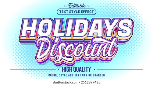 Editable text style effect - Holidays Discount text style theme.