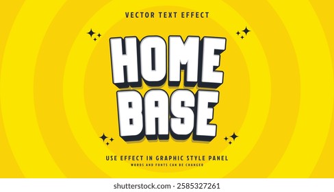 Editable text style effect - Home Base text style theme. for your project