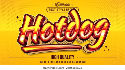 Editable text style effect - Hotdog text style theme.