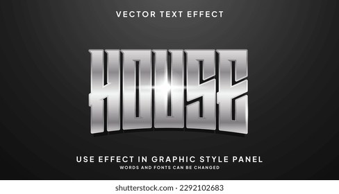 Editable text style effect - House text style theme.