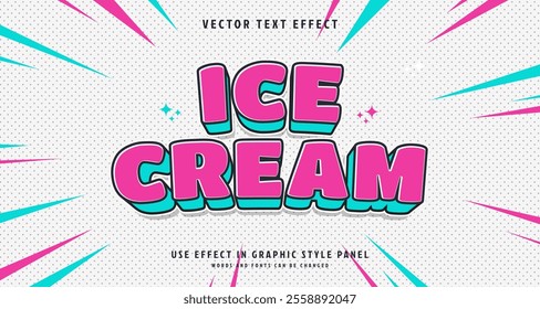 Editable text style effect - Ice Cream text style theme. for your project