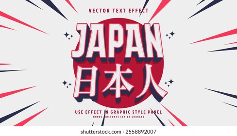 Editable text style effect - Japan text style theme. for your project