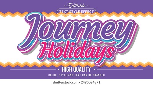 Editable text style effect - Journey Holidays text style theme.