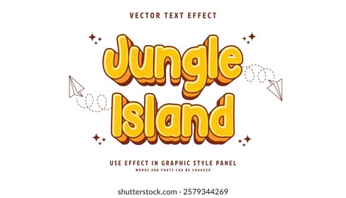 Editable text style effect - Jungle Island text style theme. for your project