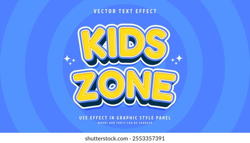 Efeito de estilo de texto editável - tema de estilo de texto Kids Zone. para seu projeto