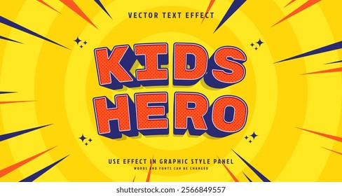 Editable text style effect - Kids Hero text style theme. for your project