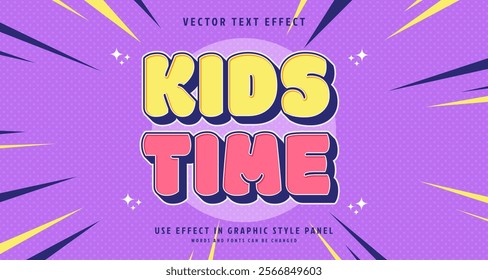 Editable text style effect - Kids Time text style theme. for your project