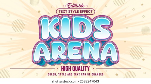 Editable text style effect - Kids Arena text style theme.