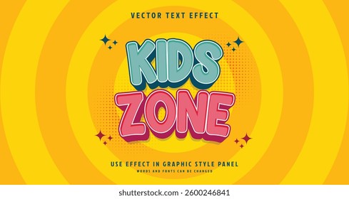 Editable text style effect - Kids Zone text style theme. for your project