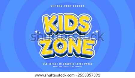Editable text style effect - Kids Zone text style theme. for your project