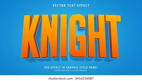 Efecto estilo de texto editable - Tema de estilo de texto Knight. para su proyecto