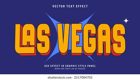 Efeito de estilo de texto editável - tema de estilo de texto Las Vegas.