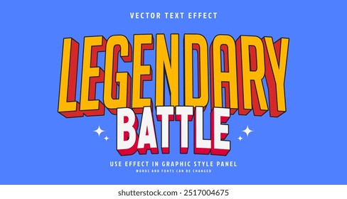 Efeito de estilo de texto editável - Tema de estilo de texto Legendary Battle. 