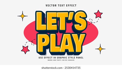 Editable text style effect - Let's Play text style theme. for your project