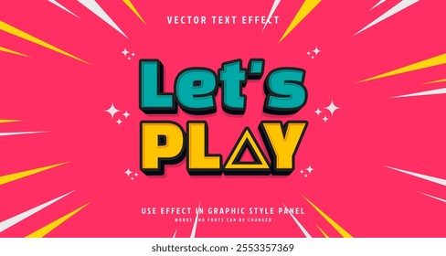 Editable text style effect - Let's Play text style theme. for your project