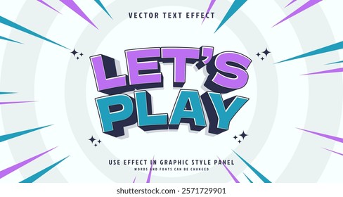 Editable text style effect - Let's Play text style theme. for your project