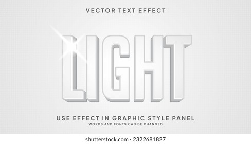 Editable text style effect - Light text style theme. for your project