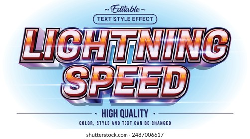 Efecto de estilo de texto editable: tema de estilo de texto Lightning Speed.