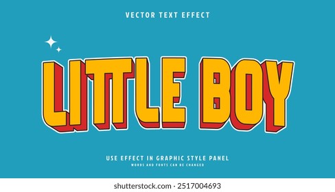 Editable text style effect - Little Boy text style theme.