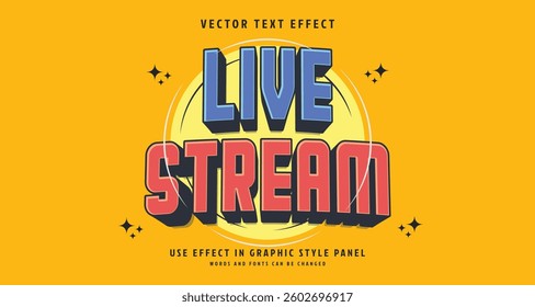 Editable text style effect - Live Stream text style theme. for your project