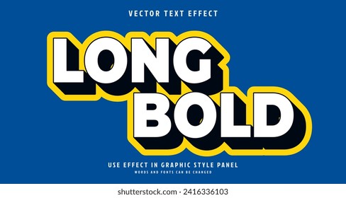 Editable text style effect - Long Bold text style theme. for your project