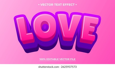 Editable text style effect - Love text style theme
