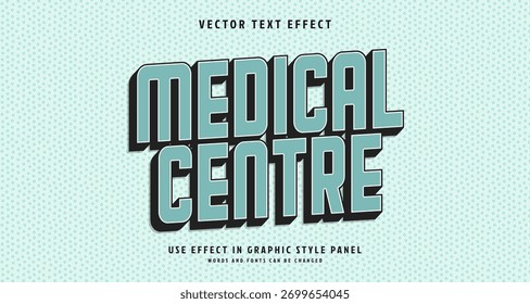 Efecto de estilo de texto editable - Tema de estilo de texto del Centro Médico. para su proyecto