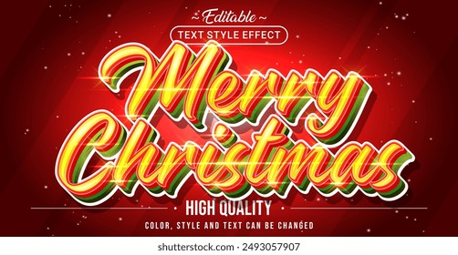 Editable text style effect - Merry Christmas text style theme.