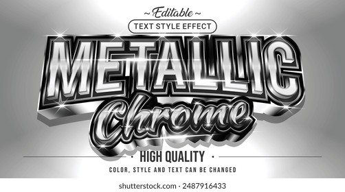 Editierbarer Textstil-Effekt - Metallic Chrom-Textstil-Design.