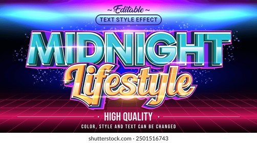 Editable text style effect - Midnight Lifestyle text style theme.