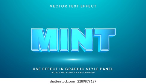 Editable text style effect - Mint text style theme.