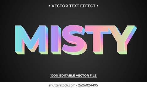 Editable text style effect - Misty text style theme Holographic text