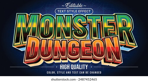 Editable text style effect - Monster Dungeon text style theme.