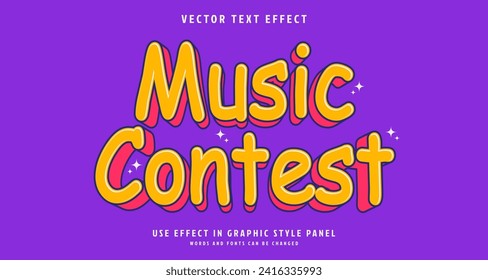 Editable text style effect - Music Contest text style theme. for your project