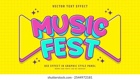 Editable text style effect - Music Fest text style theme. for your project