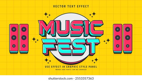 Editable text style effect - Music Fest text style theme. for your project