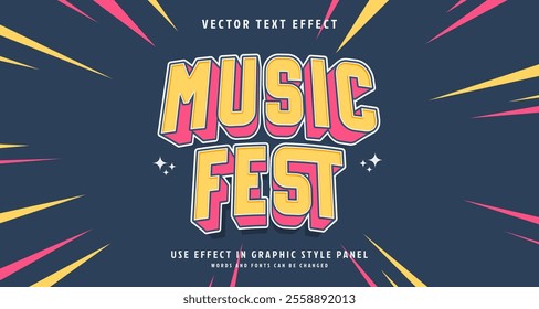 Editable text style effect - Music Fest text style theme. for your project