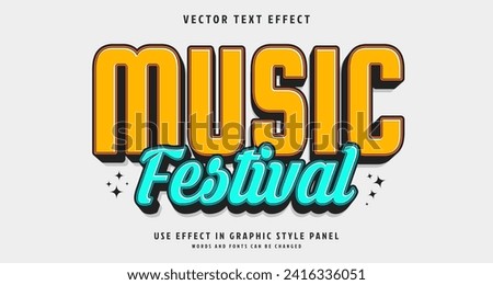 Editable text style effect - Music Festival text style theme. for your project
