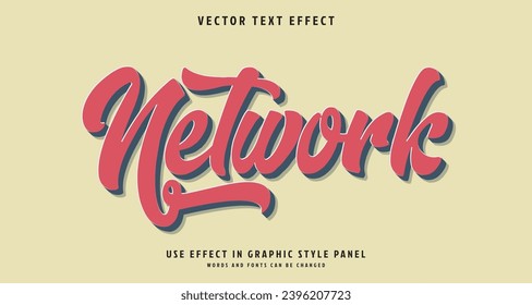 Editable text style effect - Network text style theme. for your project