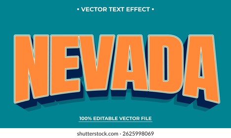 Editable text style effect Nevada Retro text style theme